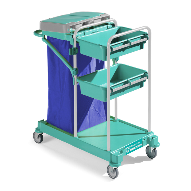 Product TTS Green 100 Janitorial Trolley base image