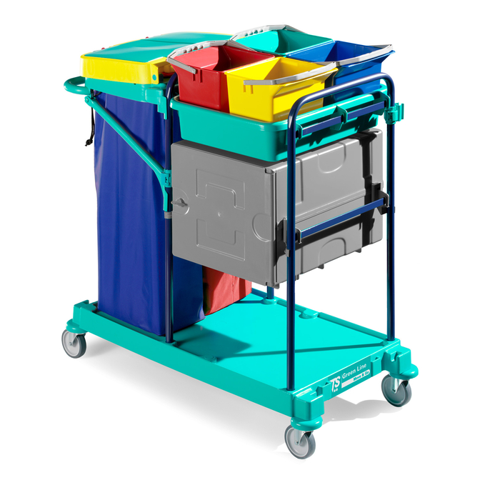 Product TTS Green 540 Janitorial Trolley base image